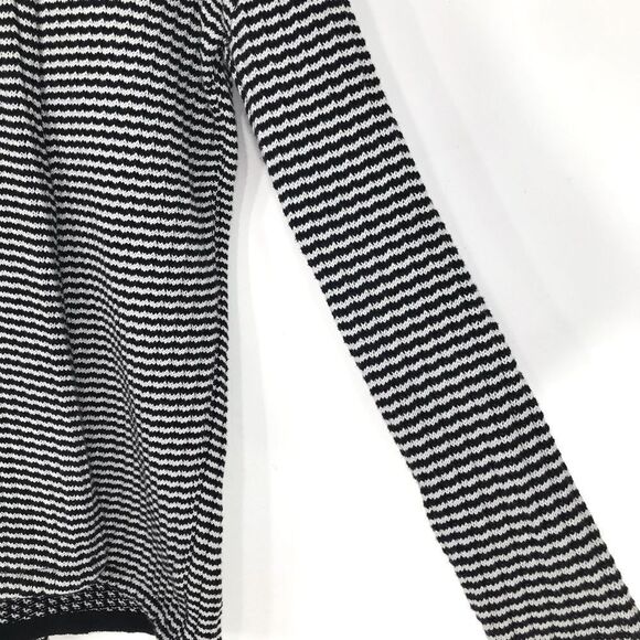 Cabi 3167 FERGIE Black White Stripe Cowl Turtleneck Split Knit Sweater - Picture 12 of 16